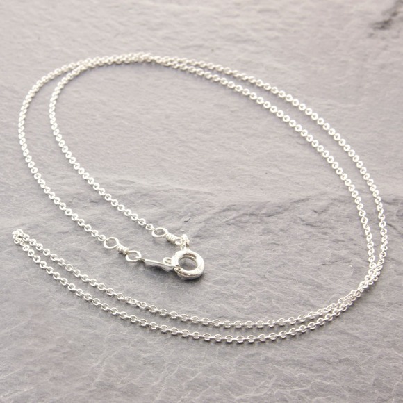 14” Dainty Silver Necklace, sterling silver, chain necklace, choker, z 23-1sd-sp - Picture 5 of 6